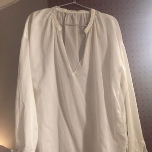 COTTON SILK WHITE PILGRIM TOP